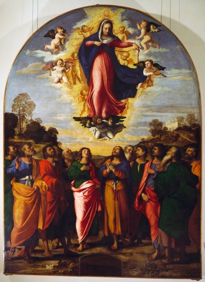 Antagande av Jungfru av Jacopo (c.1480 1528) Palma