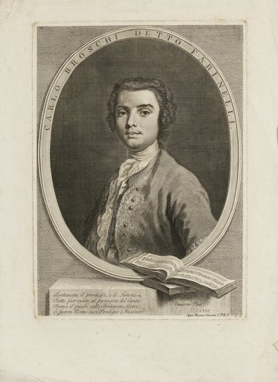 Porträtt av sångaren Farinelli Carlo Broschi 1705-1782, 1735 av Jacopo Amigoni