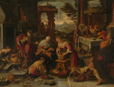 Lazarus och den rike mannen av Jacopo Bassano (copy after)