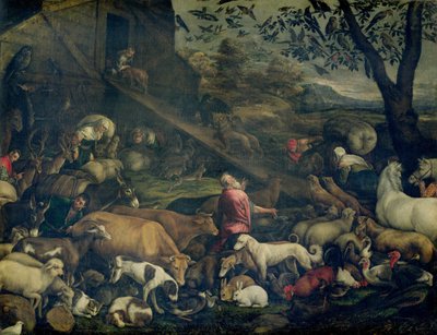 Djur som går in i arken av Jacopo Bassano
