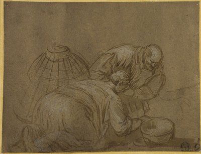 Bondepar som tittar i en korg av Jacopo Bassano