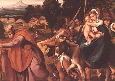 Flygningen till Egypten av Jacopo Bassano