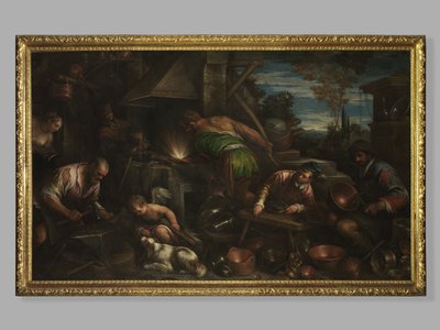 The Forge of Vulcan, c.1580-84 av Jacopo Bassano