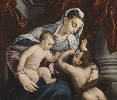 Jungfru och barn med den unge helige Johannes döparen, 1560/65 av Jacopo Bassano