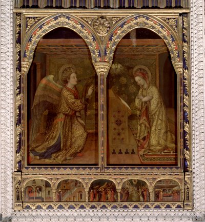 Annunciation.Den Helige Andes duva. (Målning av Jacopo Bellini