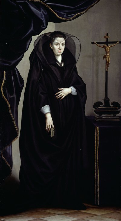 Porträtt av en adelskvinna klädd i sorg, ca 1600 (olja på duk) av Jacopo Chimenti Empoli
