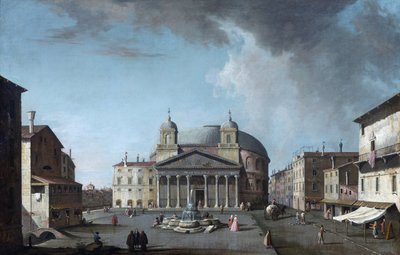 Utsikt över Pantheon i Rom par Fabris, Jacopo (1689-1761). Olja på duk, storlek: 73x112,4, , Privat samling av Jacopo Fabris