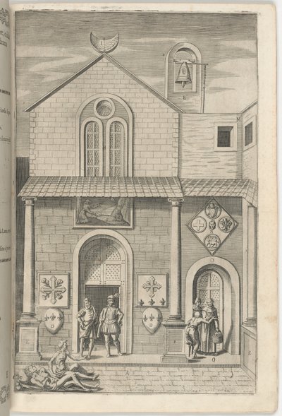 Fasaden på den lilla kyrkan [skylt E] av Jacopo Ligozzi
