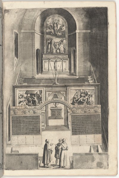 Inre av den lilla kyrkan [skylt F] av Jacopo Ligozzi