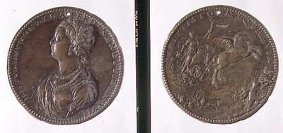 Porträttmedalj, framsida föreställande Hippolytus Gonzaga, baksida möjligen föreställande Juno på sin vagn (brons) av Jacopo Nizzola da Trezzo