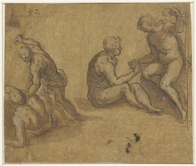 Adam och Eva under trädet och Kain dödade Abel av Jacopo Palma (il Giovane)