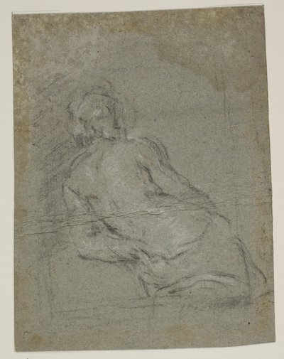 Halvlång, halvnaken mansfigur lutad åt vänster av Jacopo Palma