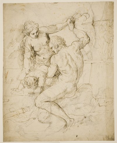 Kastigationen av Amor av Jacopo Palma