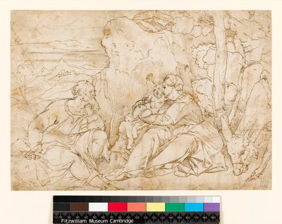 Resten på flyget till Egypten, 1400-1499 av Jacopo Palma