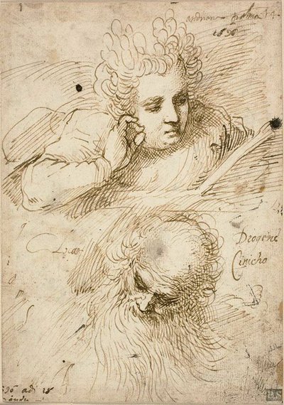 Andriana Palma och Diogenes den cyniker av Jacopo Palma il Giovane
