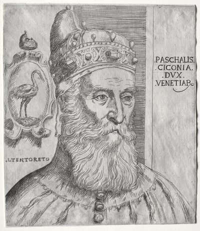 Porträtt av Pasquale Cicogna, doge av Venedig. av Jacopo Palma il Giovane