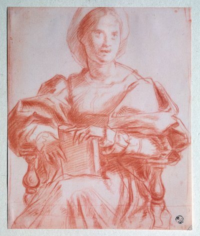 Sittande dam - teckning av Jacopo Pontormo