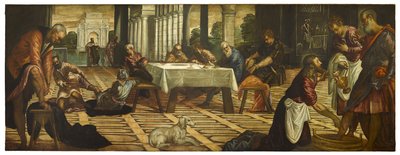 Kristus tvättar sina lärjungars fötter, ca. 1545-55 av Jacopo Robusti Tintoretto