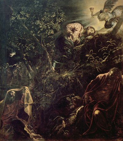 Kristus i Getsemane trädgård av Jacopo Robusti Tintoretto