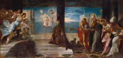 Doge Alvise Mocenigo presenteras för Frälsaren, ca 1577 av Jacopo Robusti Tintoretto