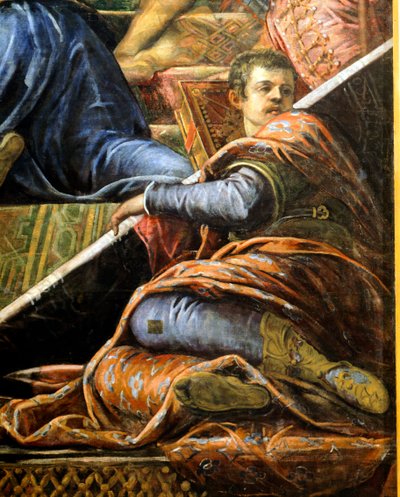 Doge Niccolo da Ponte tar emot olivkvist från Venedig, av Jacopo Robusti känd som Tintoretto (1518-1594), Detail, Sala del Maggior Consiglio (Hall of Great Council), Palazzo Ducale, Venedig av Jacopo Robusti Tintoretto