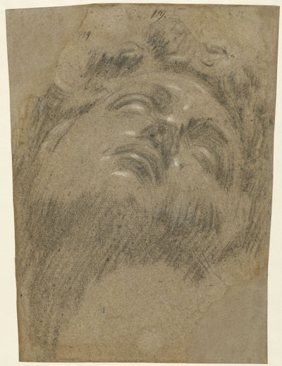 Giuliano dei Medici efter Michelangelo, ca 1550 (krita på papper) av Jacopo Robusti Tintoretto