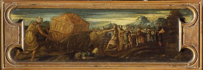 Kung David bär förbundsarken in i Jerusalem. av Jacopo Robusti Tintoretto