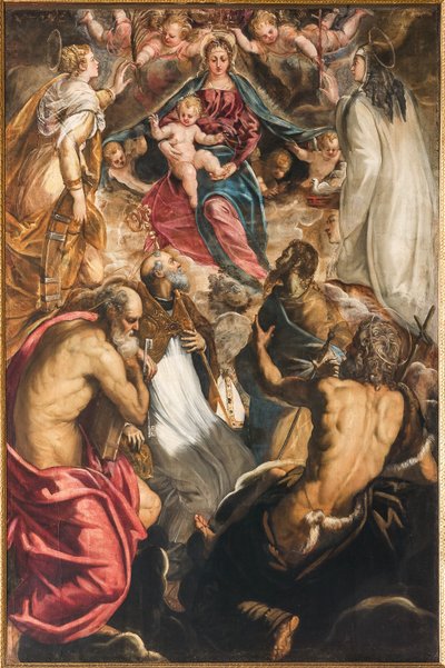 Madonna med spädbarnet Jesus och heliga av Jacopo Robusti Tintoretto