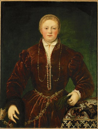 Porträtt av en ung kvinna (målning på duk) av Jacopo Robusti Tintoretto