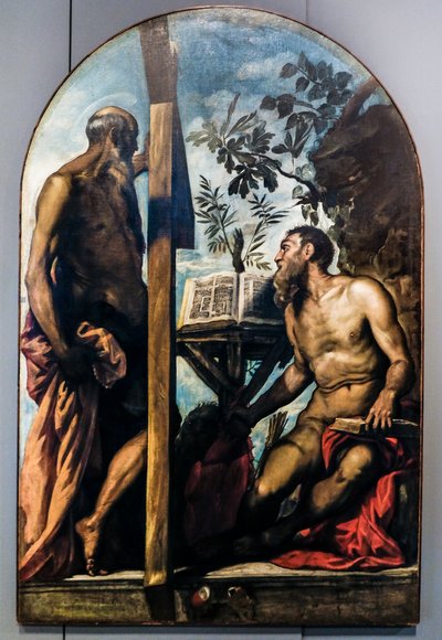 Sankt Andreas och Sankt Hieronymus, cirka 1551-52 (olja på duk) av Jacopo Robusti Tintoretto