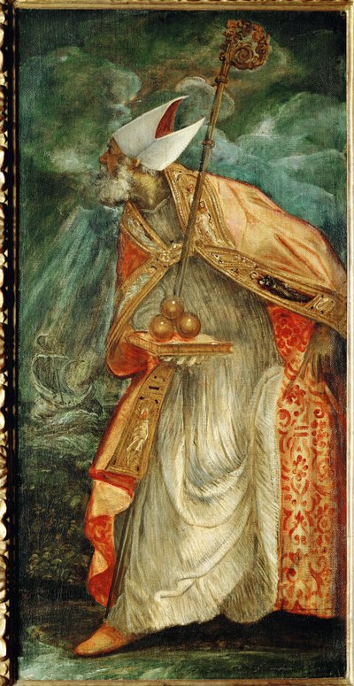 Sankt Nicolaus av Bari (målning på duk) av Jacopo Robusti Tintoretto