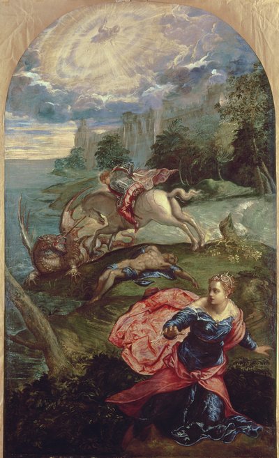 St.George och draken av Jacopo Robusti Tintoretto