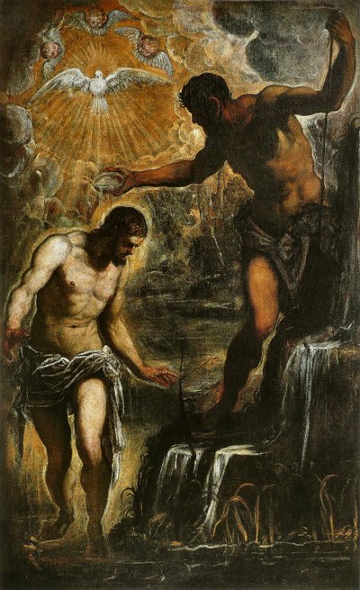 Kristi dop, ca 1589 av Jacopo Robusti Tintoretto
