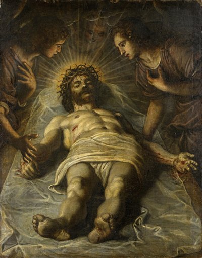 Den döde Kristus med två änglar av Jacopo Robusti Tintoretto