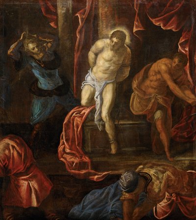 The flagellation of Christ, ca 1585-1590. av Jacopo Robusti Tintoretto