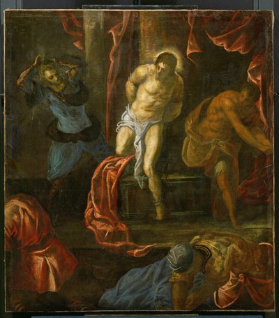Kristi flagellation (målning på duk) av Jacopo Robusti Tintoretto