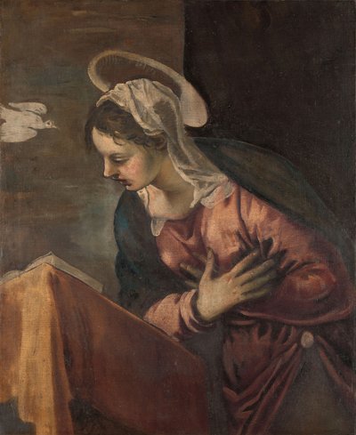 Jungfru från bebådelsen till jungfrun, 1560-85 av Jacopo Robusti Tintoretto
