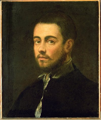 Ung man med skägg ... (olja på duk) av Jacopo Robusti Tintoretto