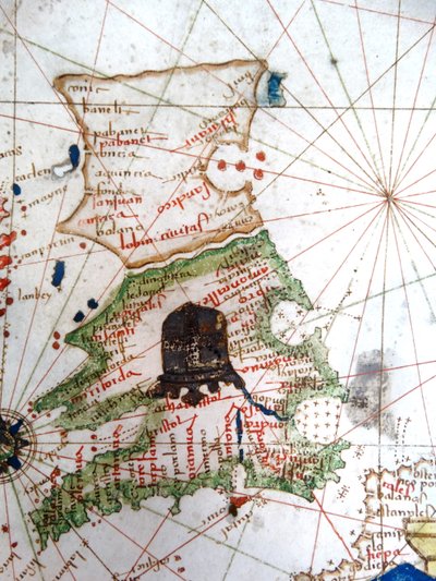 England, Wales och Skottland, från en renässanskarta över Europa, Jacopo Russo (efter), 1528 av Jacopo Russo
