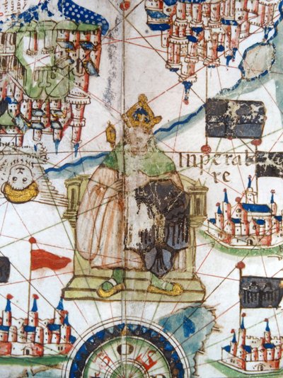 Helige romerske kejsare, detalj från en renässanskarta över Europa, Jacopo Russo av Jacopo Russo