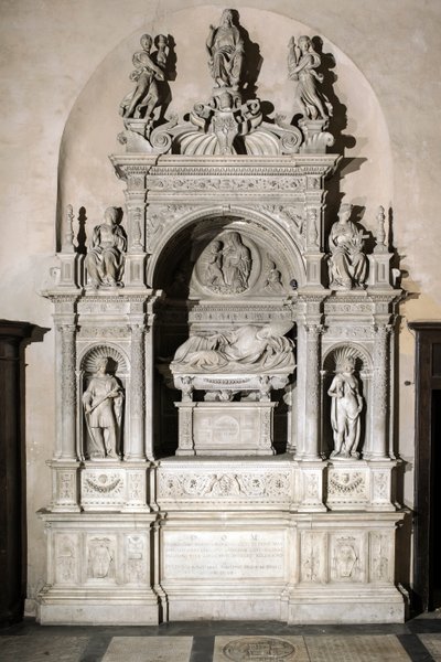 Begravningsmonument till hyllning till kardinal Girolamo Basso Della Rovere (marmorskulptur av Jacopo Sansovino