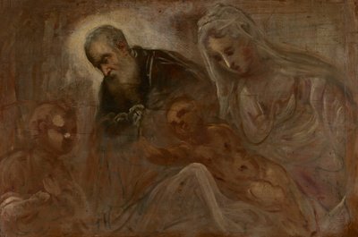 Den heliga familjen med den unge Johannes döparen av Jacopo Tintoretto