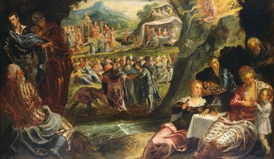 Dyrkandet av guldkalven, ca. 1594. av Jacopo Tintoretto