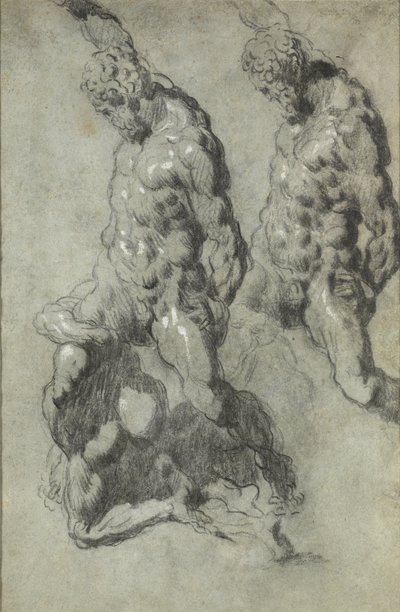 Två studier av Simsons dräpande av filistéerna av Jacopo Tintoretto