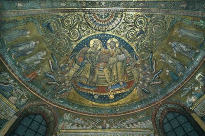 Jungfruns kröning, absiden av Basilica di S.Maria Maggiore, Rom, 1287-92 (mosaik) av Jacopo Torriti