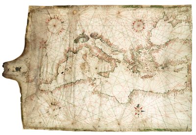 Medelhavet och Svarta havet 1546 av Jacopo Vesconte Maggiolo