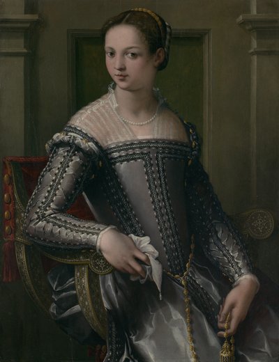 Porträtt av en kvinna, mitten av 1500-talet. av Jacopo Zucchi