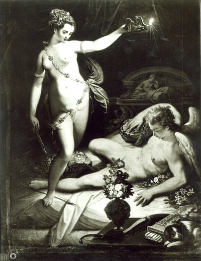 Psyche Överraskande Amor av Jacopo Zucchi