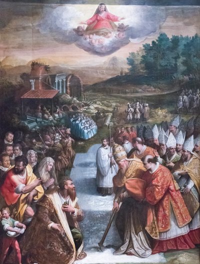 Snöns mirakel (olja på duk) av Jacopo Zucchi