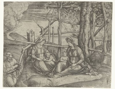 Helig familj med Elisabeth och Johannes Döparen av Jacopo de